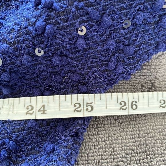 ALFANI sequin detail tunic top sweater navy M - Picture 7 of 8